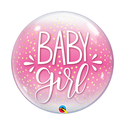 Balloon Baby Girl Pink Confetti Dots