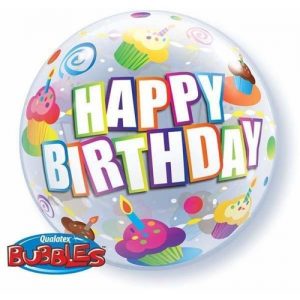 Balloon Happy Birthday Colourful Cupcakes
